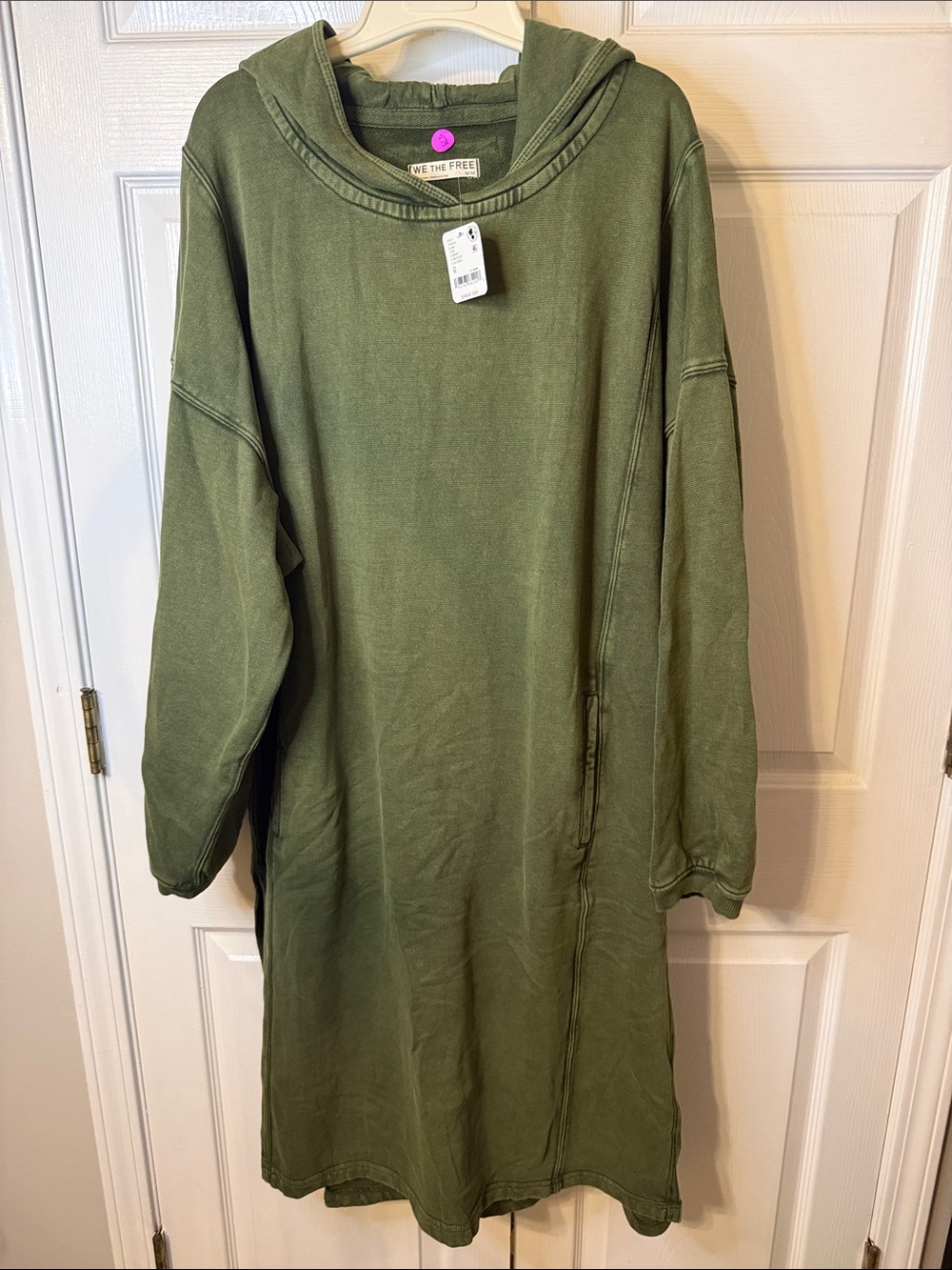 We The Free Olive Hooded Camden Sweatshirt Dress - Military Green